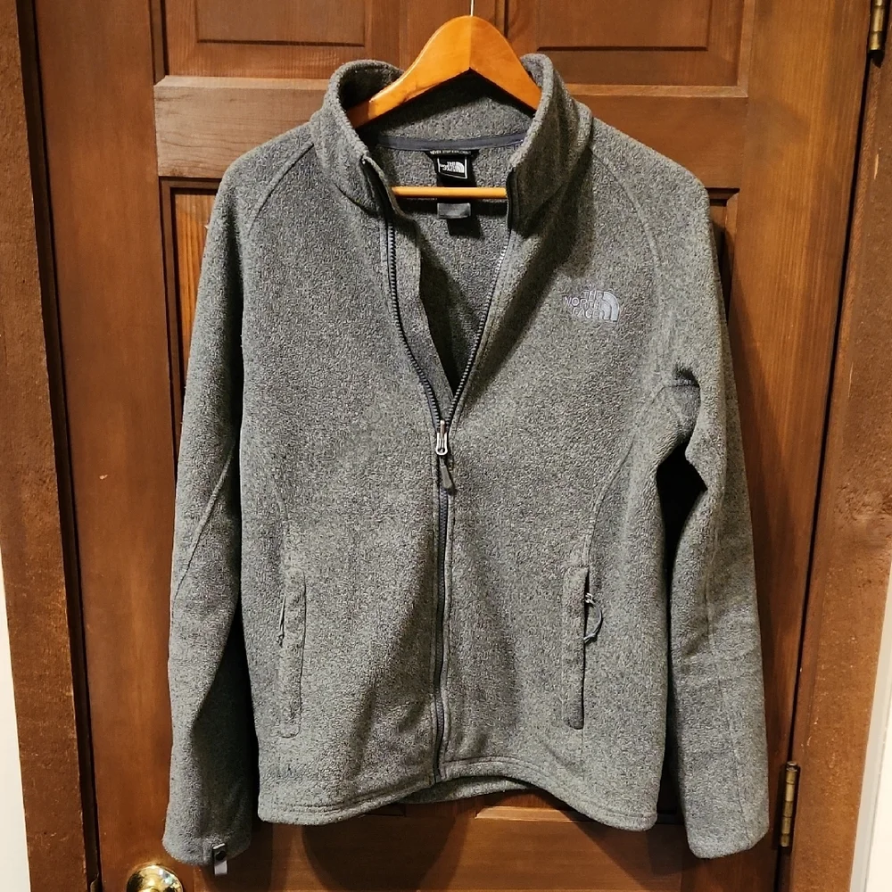 The North Face Gray Fleece Jacket Full-Zip Casual Outerwear